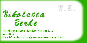 nikoletta berke business card